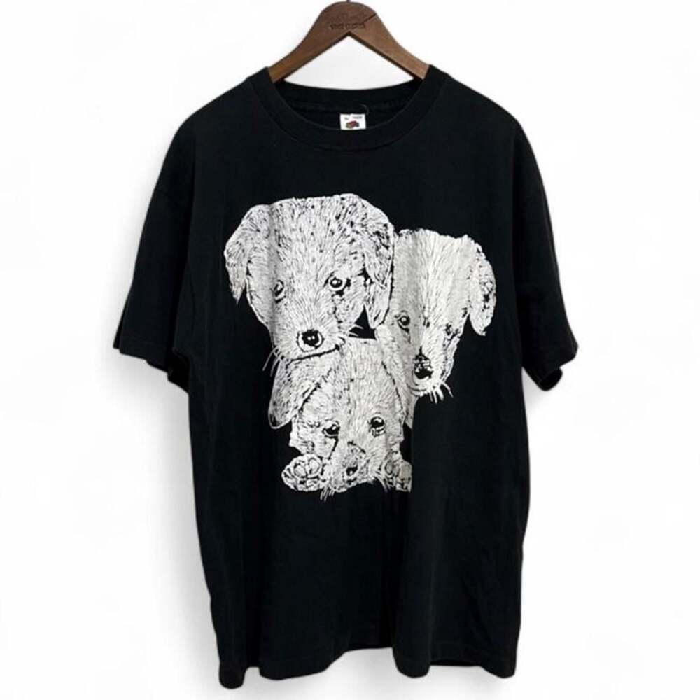 Vintage Fruit of the Loom Triple Puppy Graphic T-Shirt